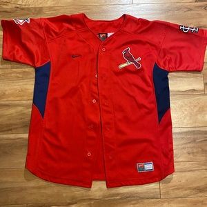 Authentic Boys Red St. Louis Cardinals Pujols Button-Up Jersey
